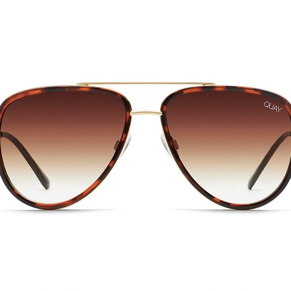 Quay Australia All In Mini Aviator Sunglasses -Tortoise Brown Fade